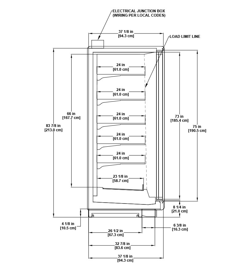VNRZ Low Temperature Glass Door Reach-In Profile for Frozen Foods