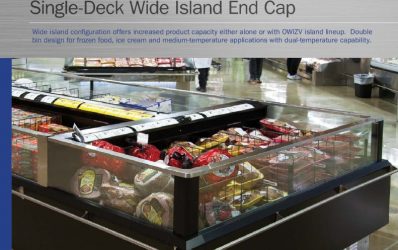 OWEZV Single-Deck Wide Island End Cap Glass Display Case