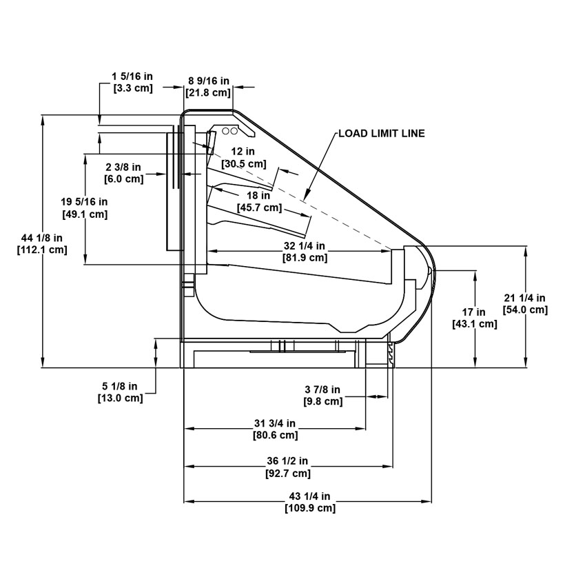 O2.5UM multi-deck medium-temperature utility cross-merchandiser for deli, meat and seafood products: technical reference sheet.