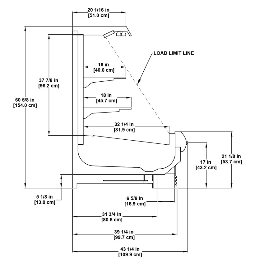 O4UM multi-deck medium-temperature utility cross-merchandiser for dairy, deli, meat, seafood and produce products: technical reference sheet.