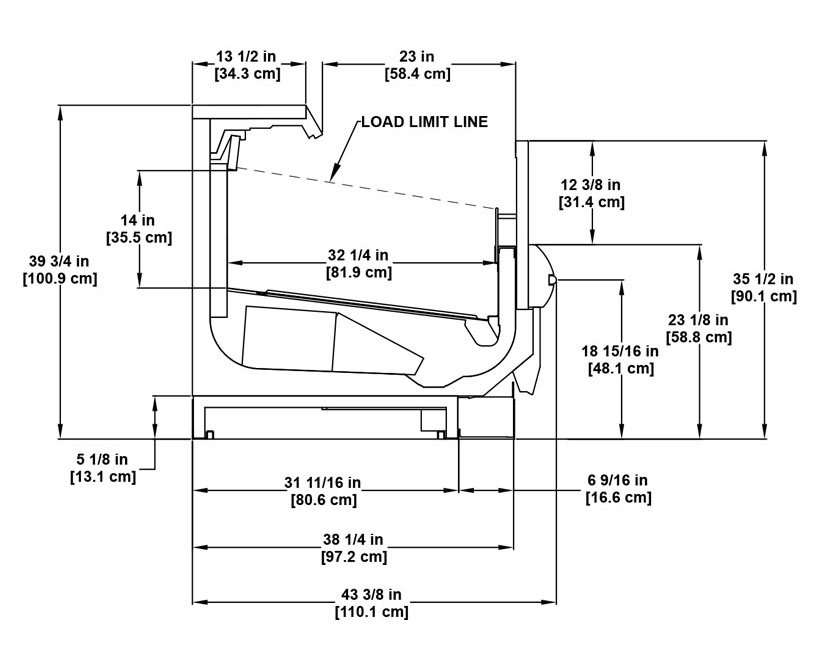 OMZD utility multi-deck frozen merchandiser: product detail specification sheet.