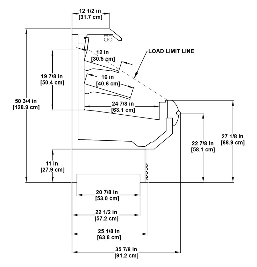 ON2.5UM-NRG utility multi-deck cross merchandiser: product specification sheet.