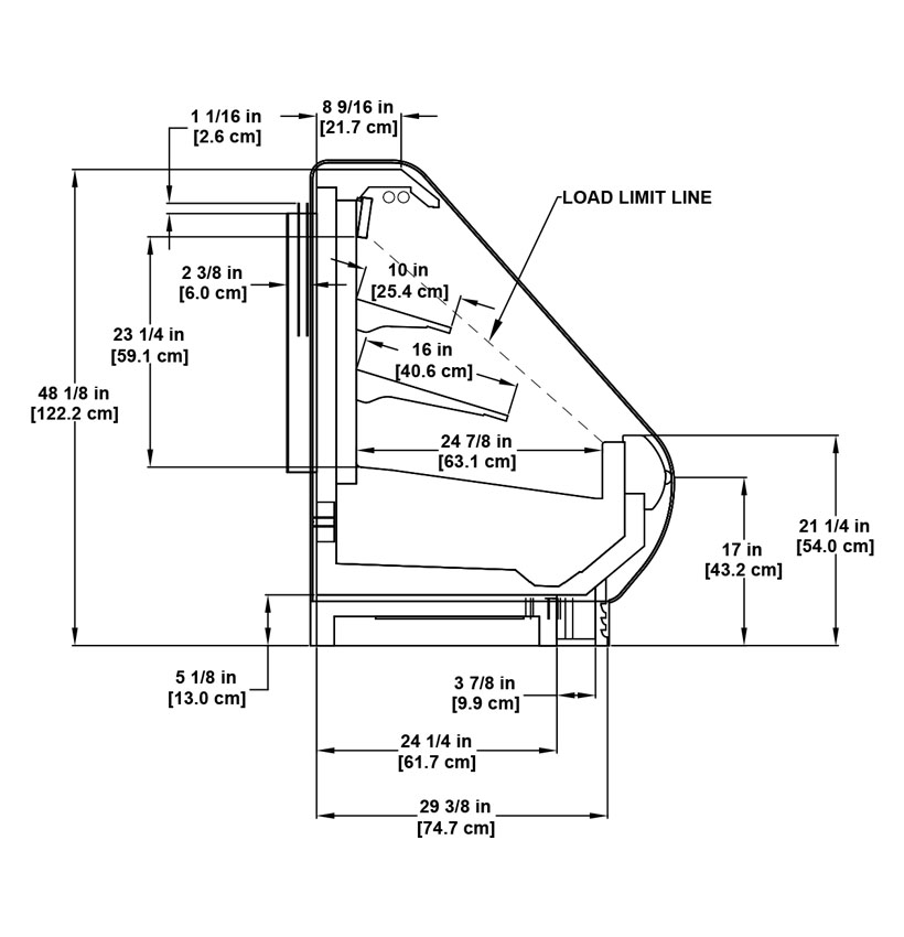 ON3UM multi-deck medium-temperature utility cross-merchandiser for dairy, deli, meat, seafood and produce products: technical reference sheet.