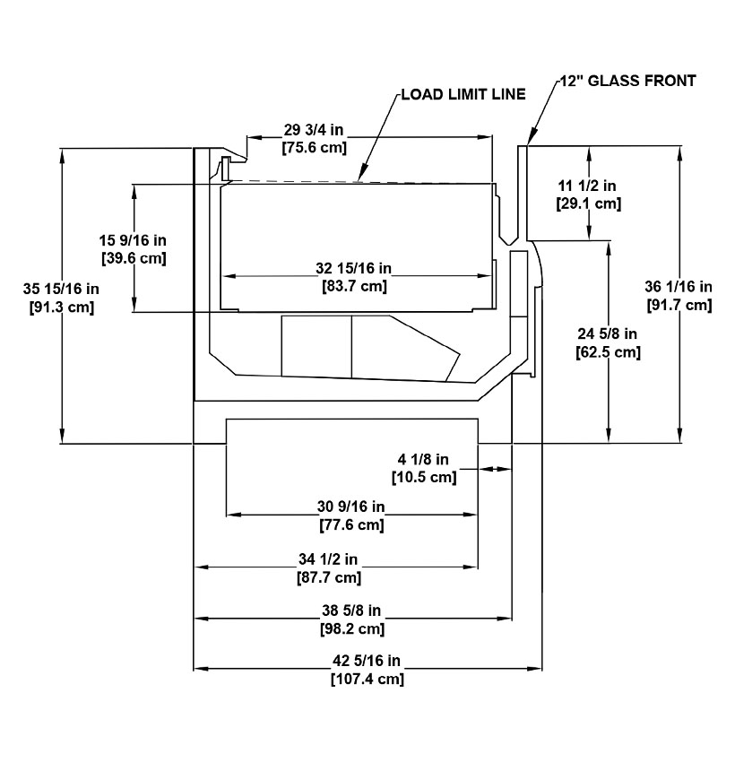 OWEZV single-deck double wide island for frozen food, ice cream and medium-temperature applications with dual temperature capability: Revit drawing.