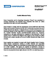 DOVER CONFLICT MINERALS RELATED DOCUMENTS